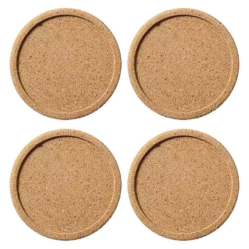 Non-Slip Cork Drink Mat Easy to Clean Home Use Office Use 10cm Diameter 4Set