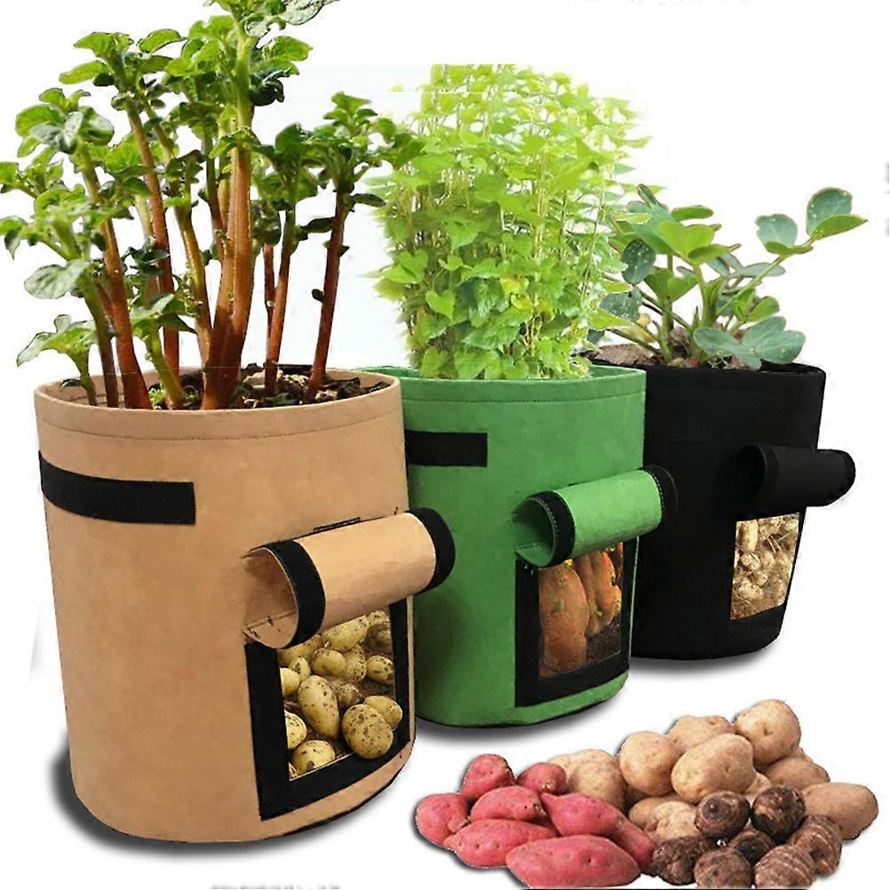 Non Woven Fabric Plant Growing bag with Enhanced Stitch for Storage Use Assorted Color 3 pcs