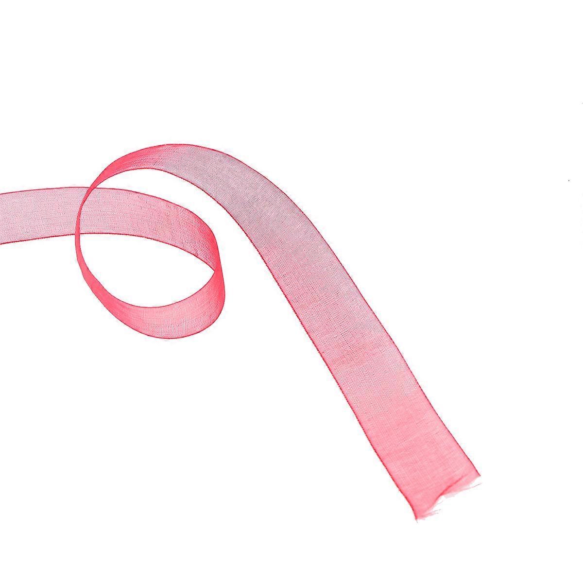 Red Organza Ribbon for Decorating Made of Smooth Shiny Polyester 2cm Width 2PCS