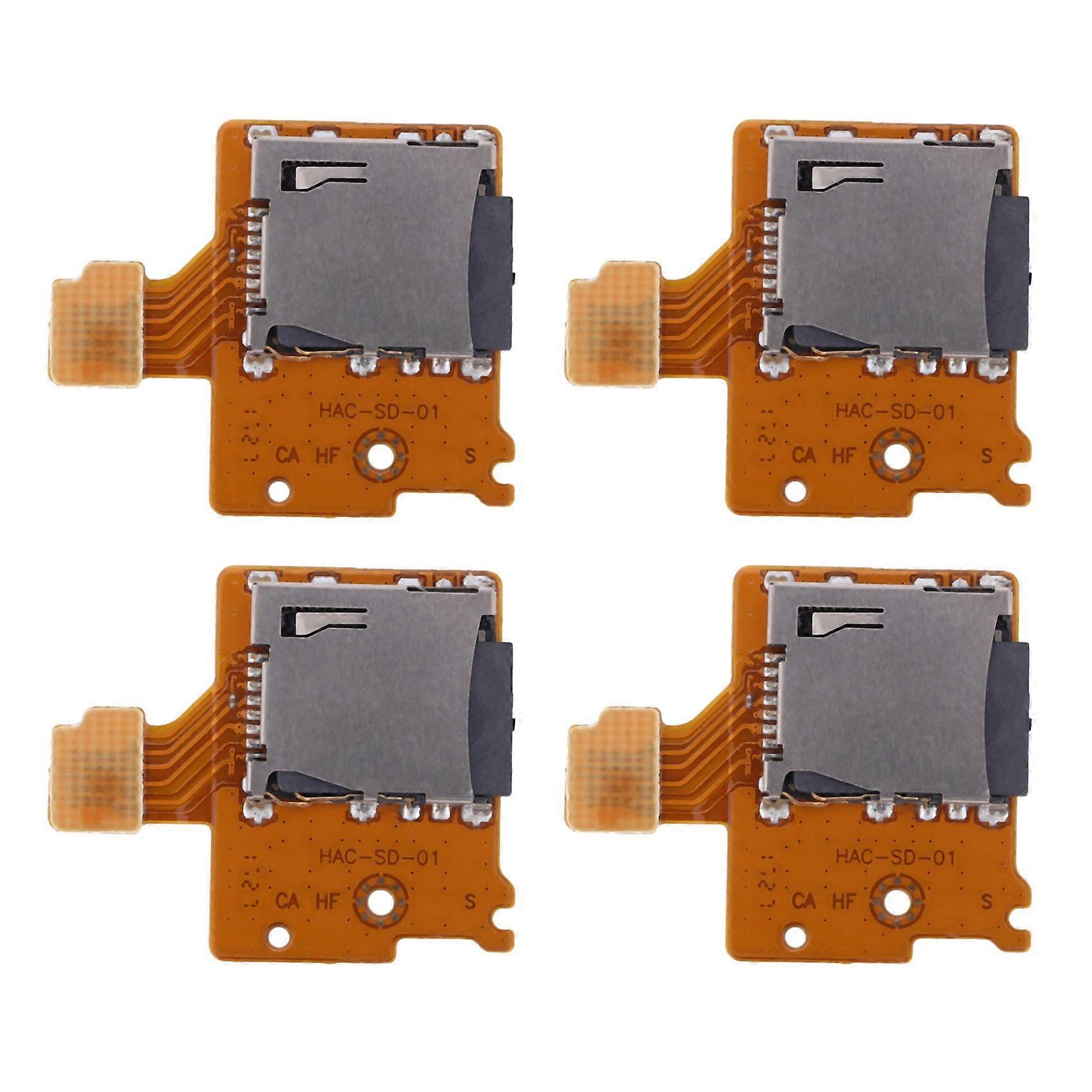 4X Micro-SD TF Card Slot Socket Board Replacement for Console Card Reader Slot Socket