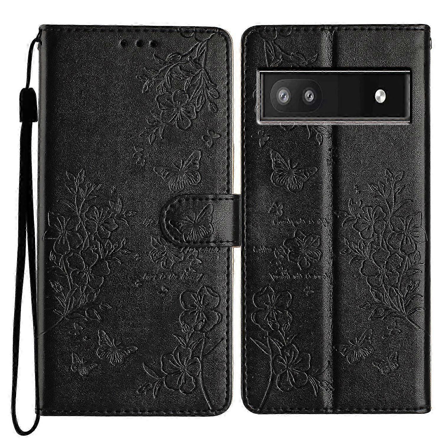 Fjärilar och blommor Läder telefonfodral