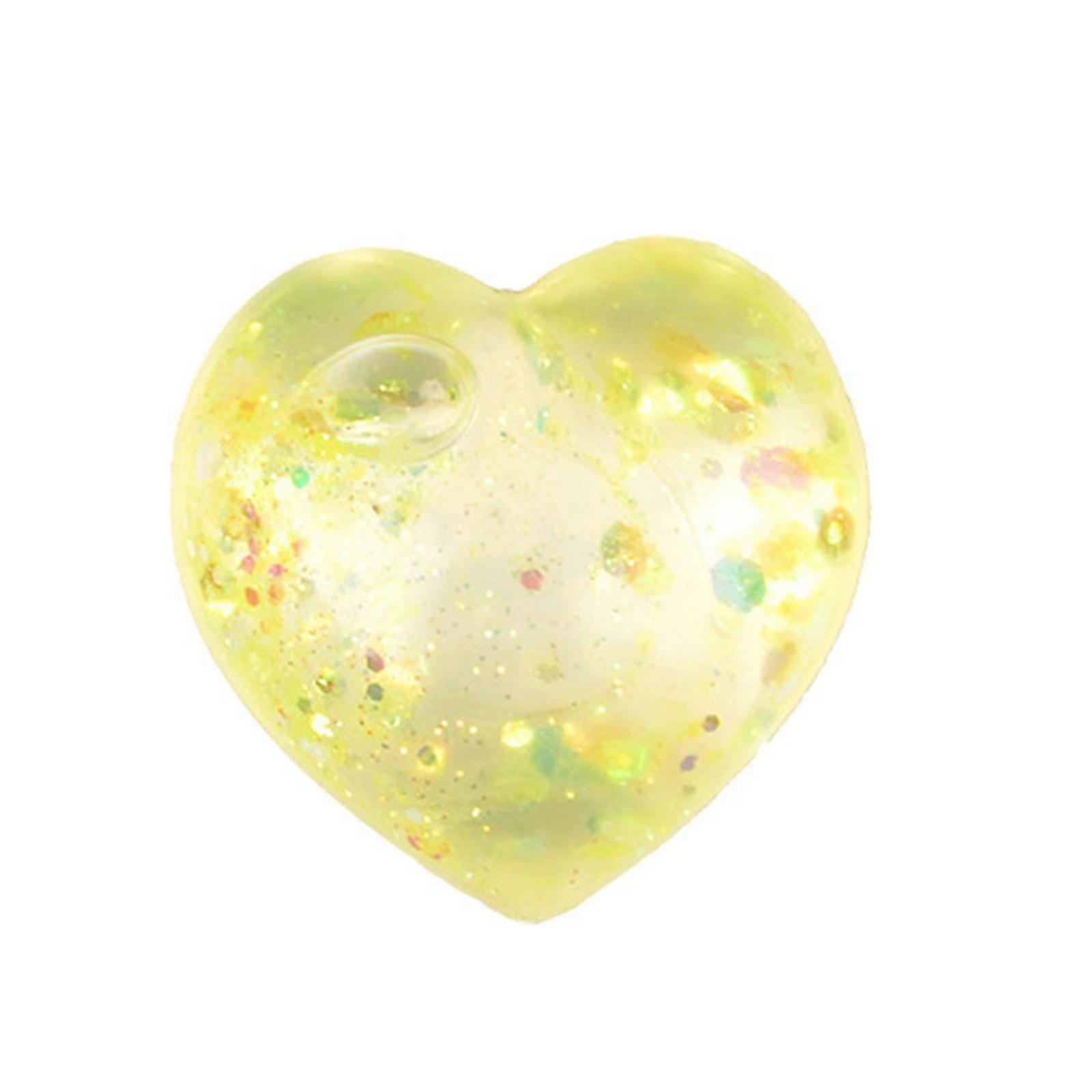 Glittering Love Heart Squeeze Toy Color Randomly TPR Stretching Squeezable Toy For Office and School AntiStress Calming Multicolor