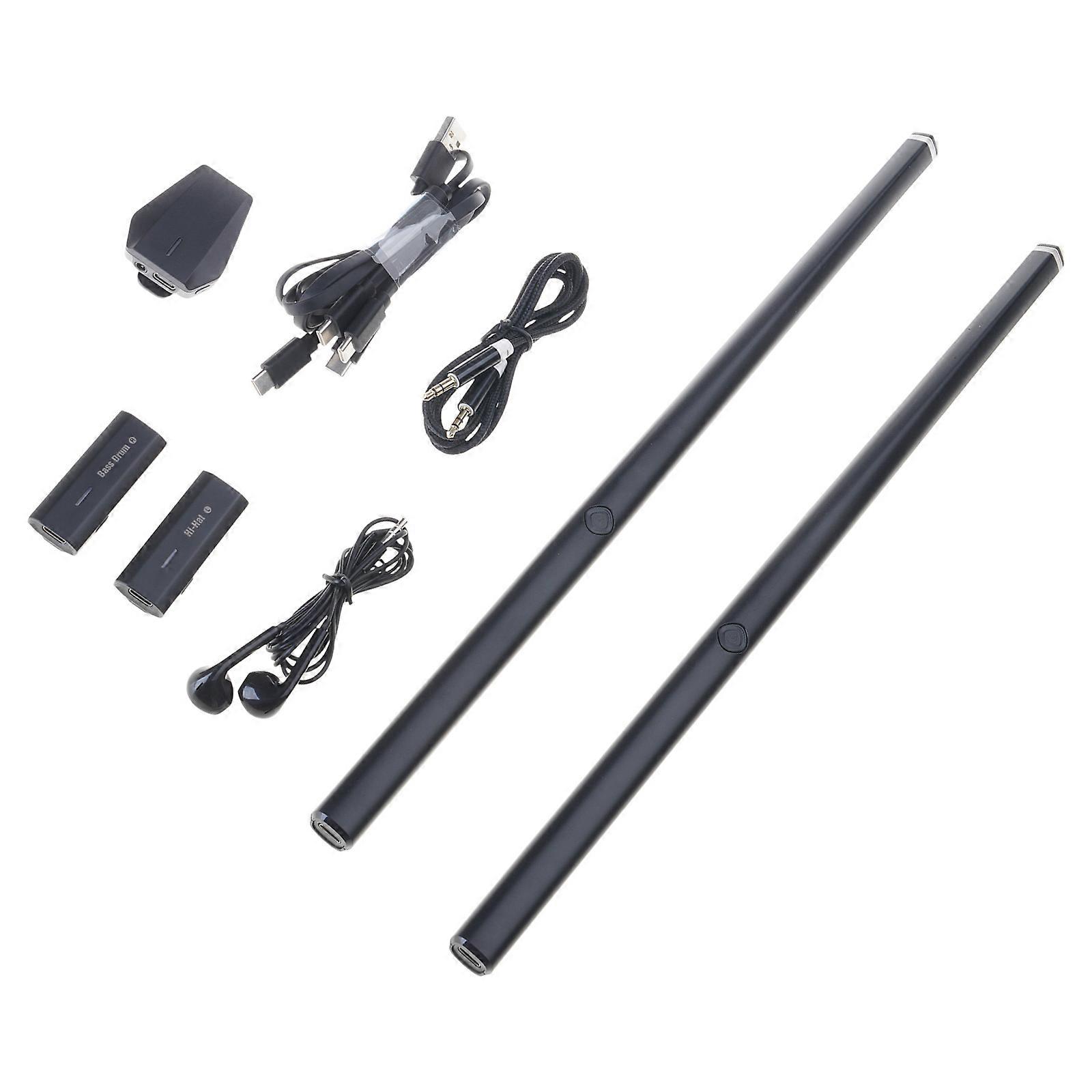 Portable Electric Air Drum Set Virtual Air Drum with Drumsticks Pedals Musical Instruments for Beginners Kids Adults Multicolor