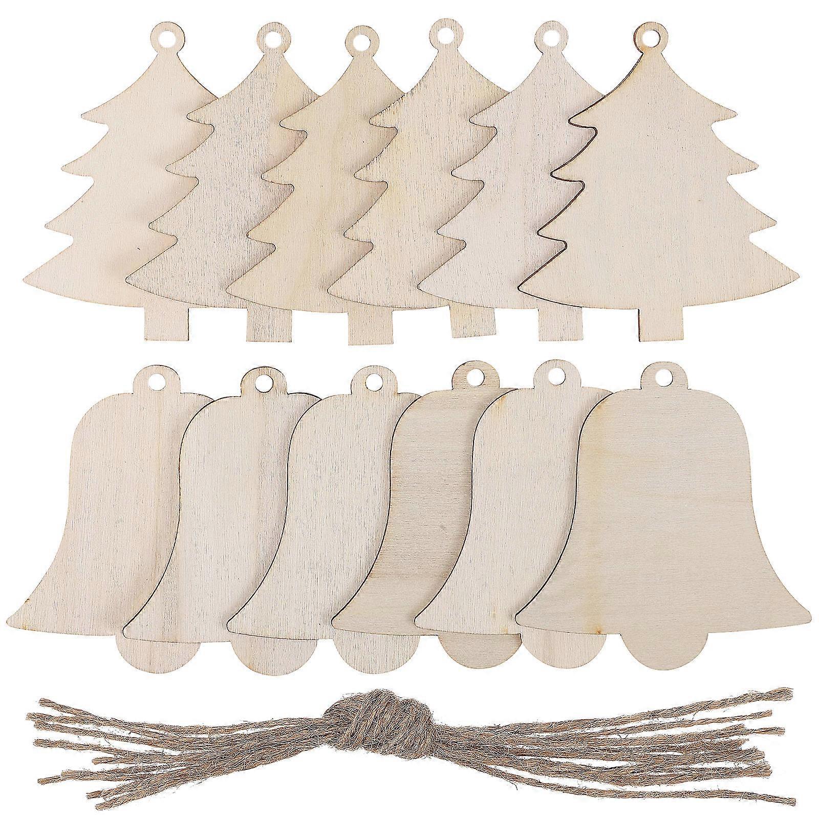 Unfinished Wooden Tags For Christmas Window Decorating DIY Crafts Beige Versatile And Reusable 40 Pcs