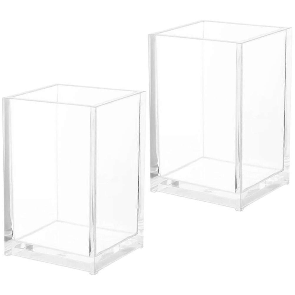 Transparent Acrylic Makeup Brush Organizer for Vanity with Clear Appearance and 2Pcs