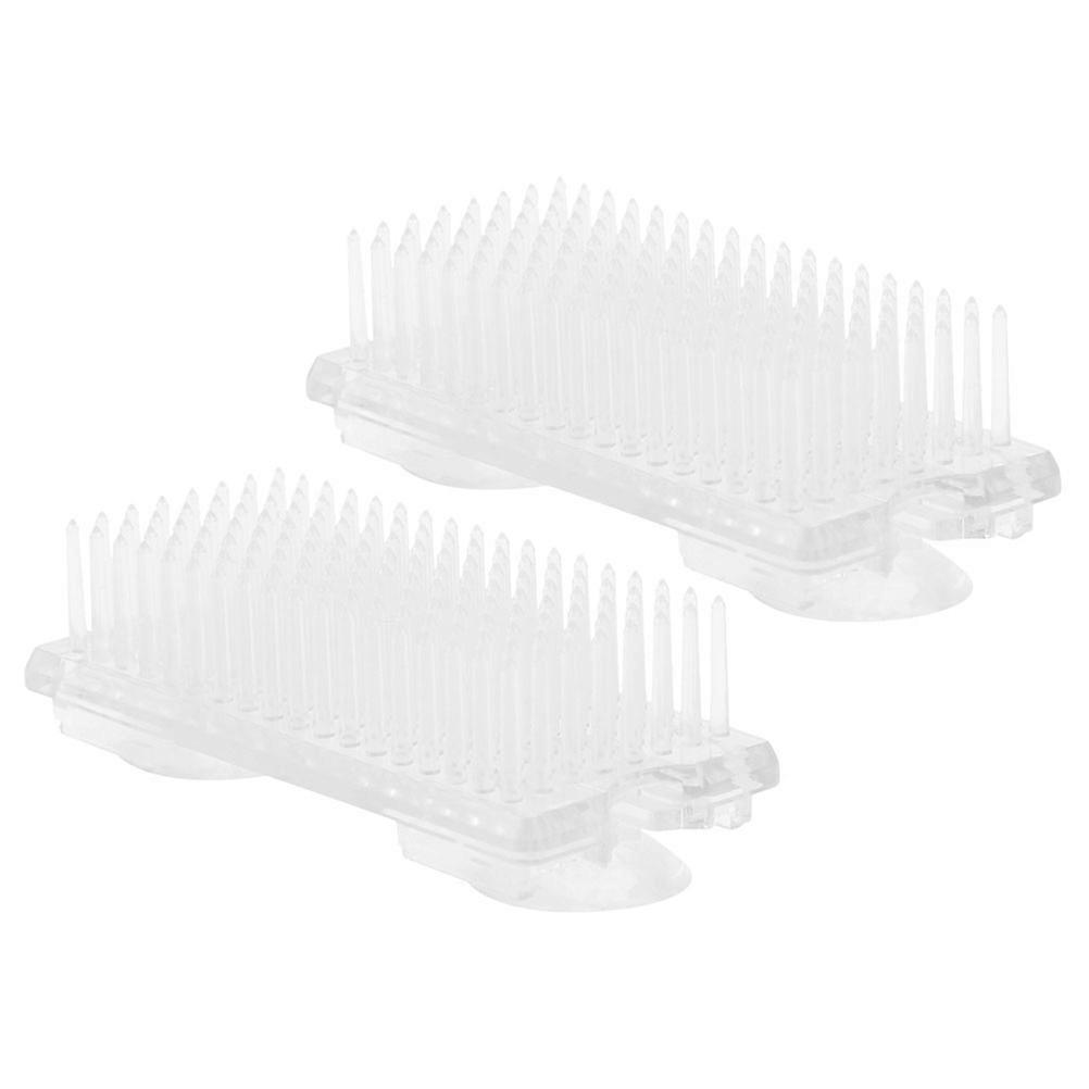 Plastic Flower Frogs for Arrangements Clear Transparent with Suction Cup Easy to Use 2 Pieces