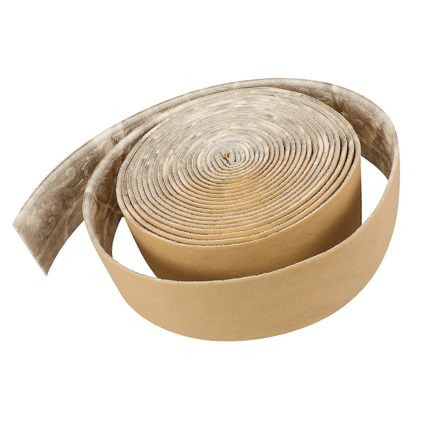 Baseboard Moulding Trim Wall Trim Skirting Border Sticker For Decoration Khaki Foam Easy to Install 1Set
