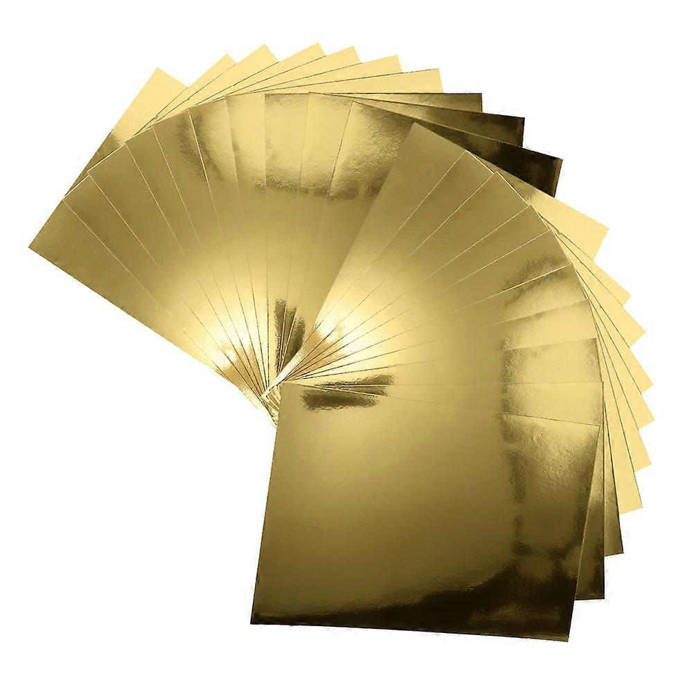 Mirror Paper For Crafts 5 Packs A4 Size Golden Cardstock Paper Suitable For Handmade Cards And Decorative Packaging Projects