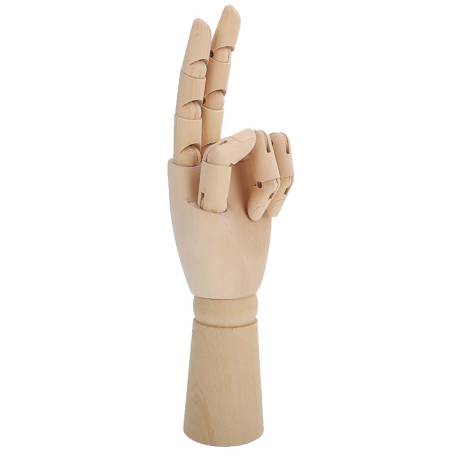 Sketch Hand Model Office Decor Photography Prop Hand Shaped Wooden Material 12 Inches Left 30Cm 1Set