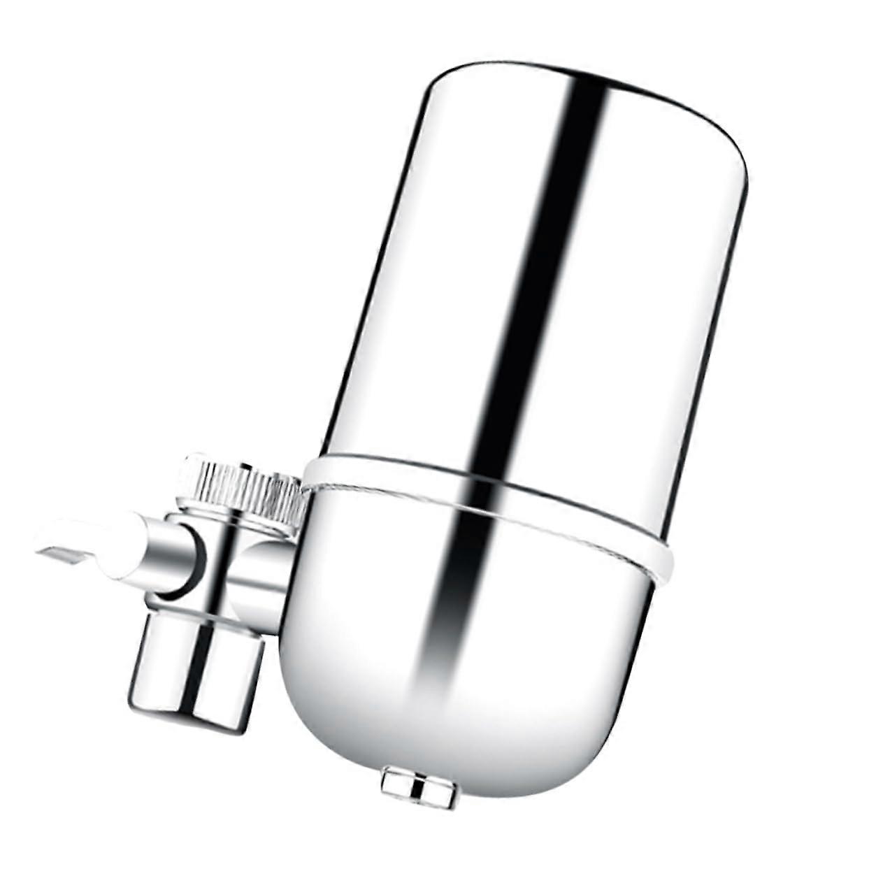 Water Filter Faucet Ceramic Kitchen Tap Filter Silver Finish, Compatible with Standard Kitchen Sinks, 360-Degree Rotation
