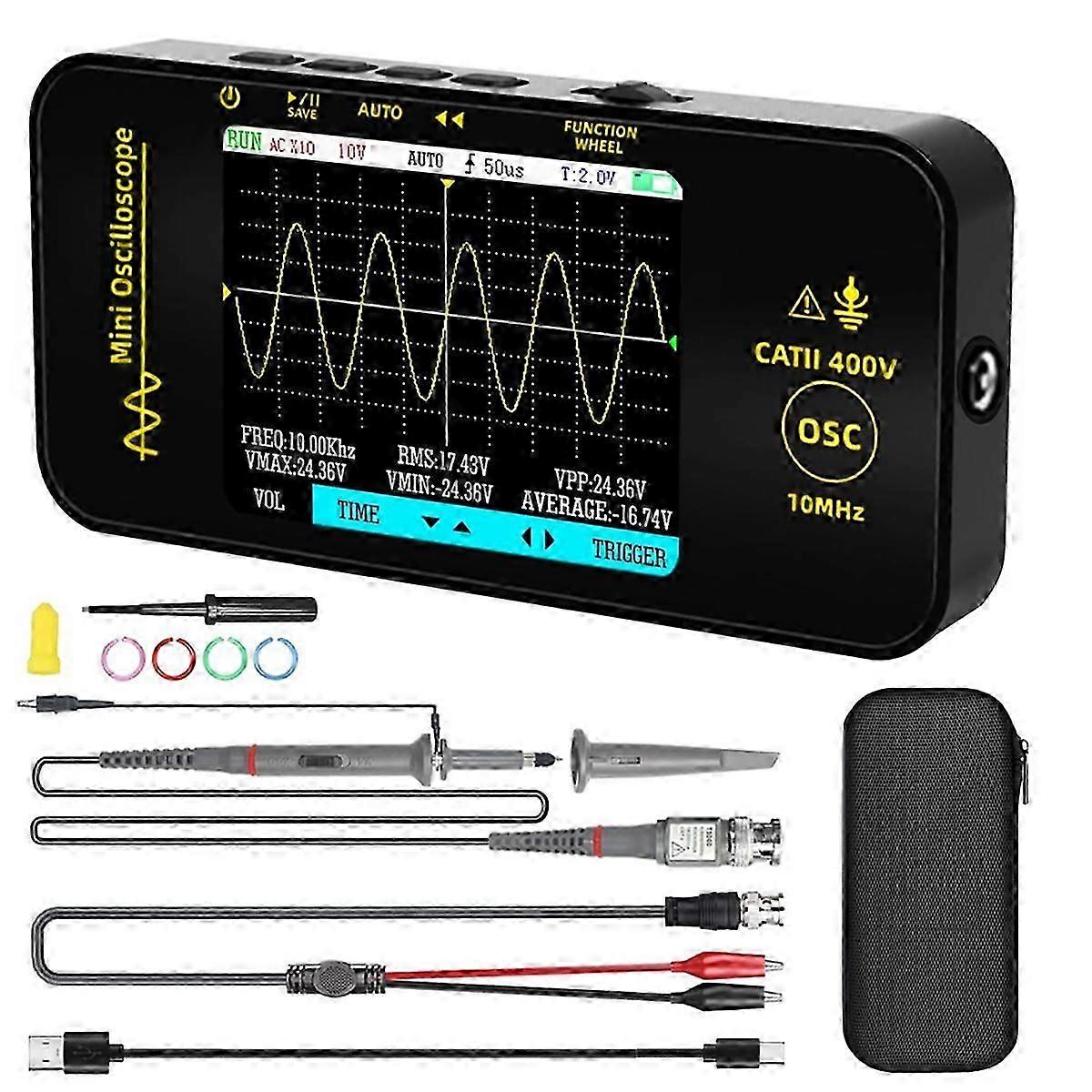 Handheld Oscilloscope 3.2Inch TFT Display 10MHz Bandwidth Automotive Oscilloscope 48MSa/S Sampling R