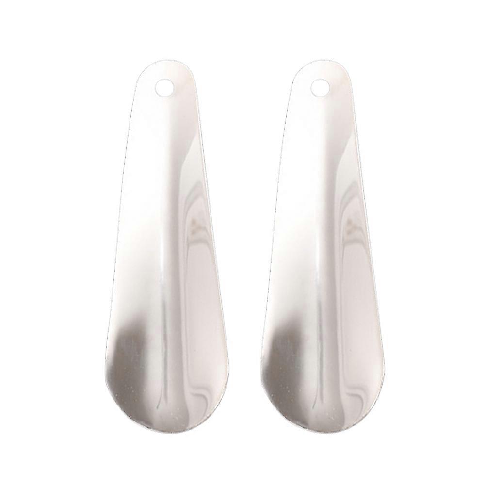 Practical Stainless Steel Shoe Horns 2Pcs For General Users Shoe Lifting Daily Use 12X3.8Cm