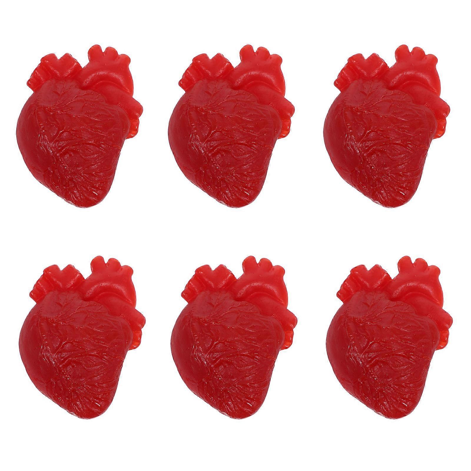 6pcs Realistic Heart Models for Party Decor, Scary Pranks, and Photo Props