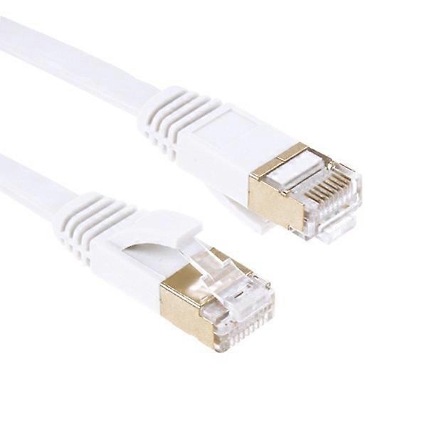 30m - Flat Network Cable Cat7 - Internet Cable white, Ethernet Cable