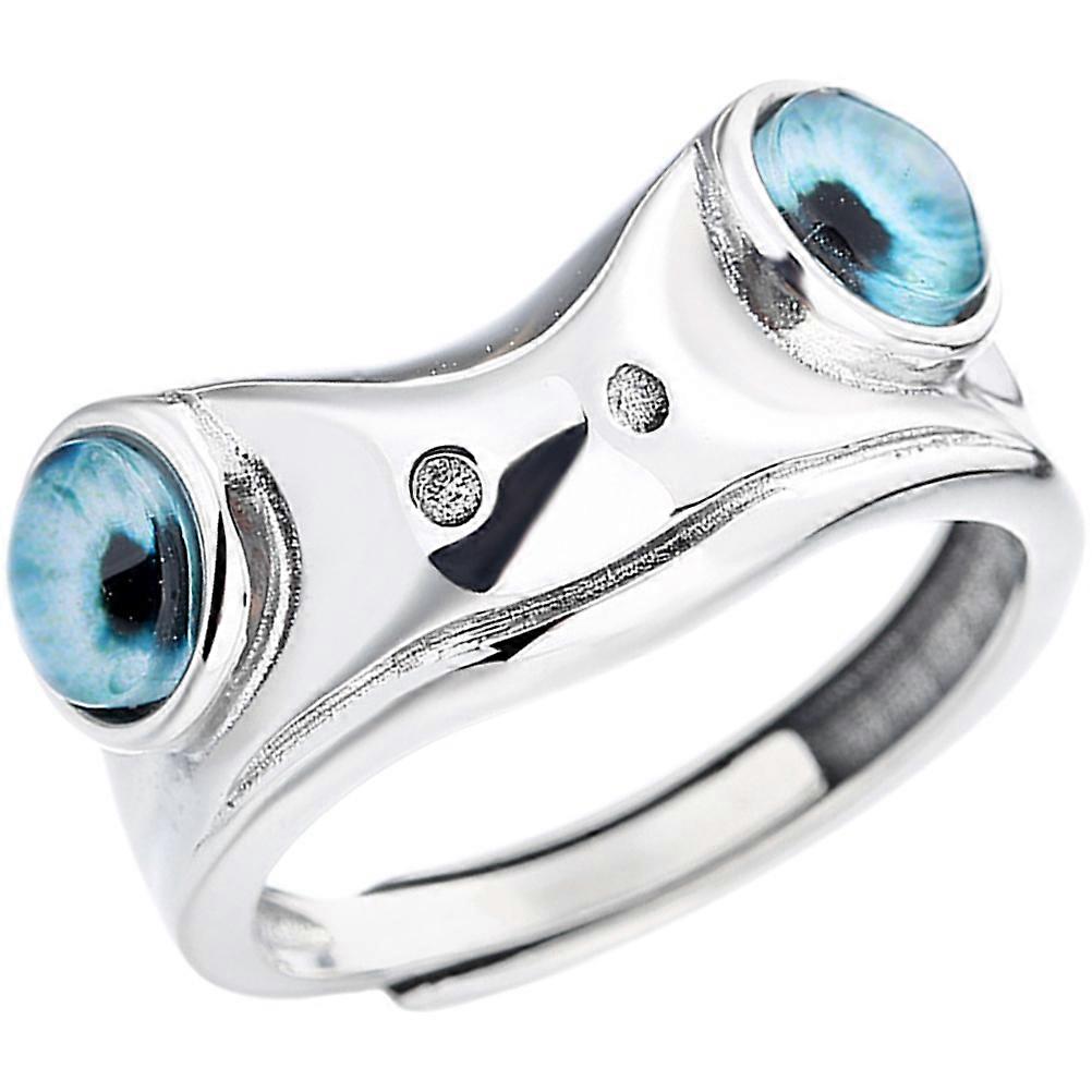 Cute Frog Open Ring for Women Made of Alloy Silver Color Comfortable to Wear Size Adjustable