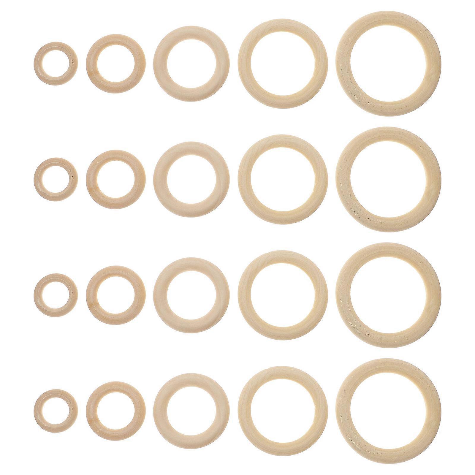 60 قطعة حلقات خشبية طبيعية للحرف اليدوية DIY ، أبازيم حقائب اليد وموصلات الستائر - اكسسوارات صياغة متينة وأنيقة