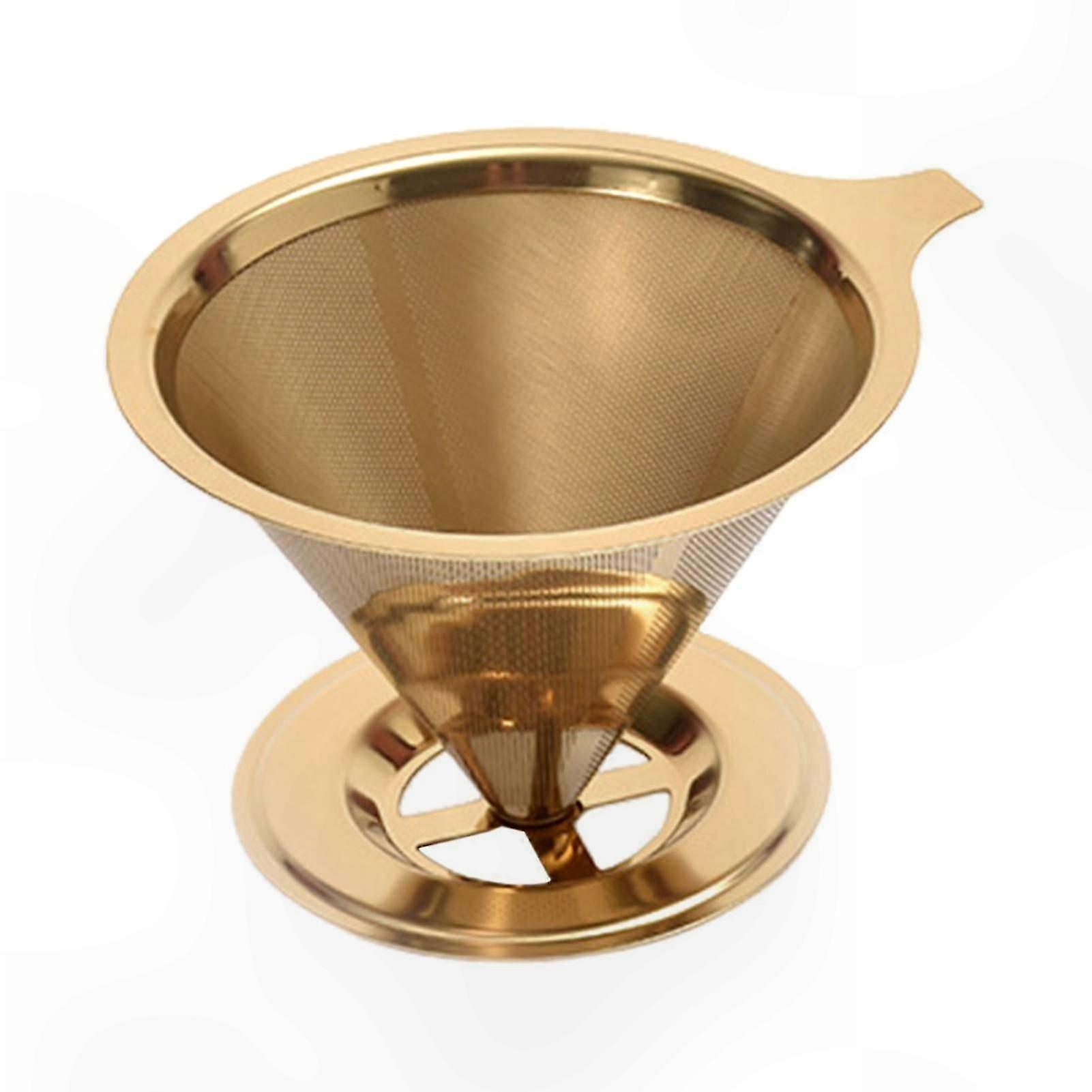 Coffee Filter Stainless Steel Pour Over Coffee Dripper Reusable Paperless Coffee Cone Filter for Home Jikaix