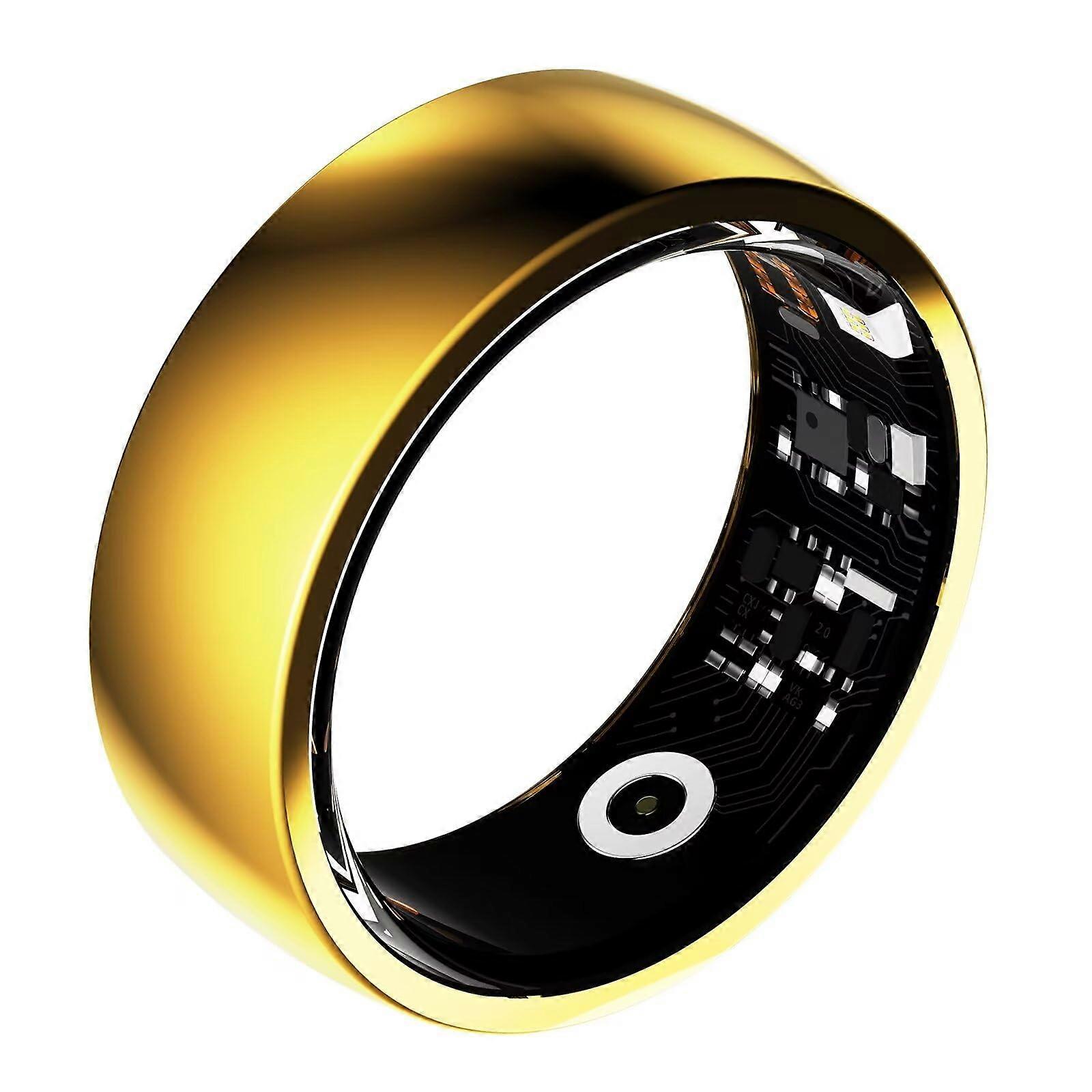 Smart Ring Blood Pressure Heart Rate Pedometer Android iOS Fitness Tracker Gold Ref: 4898