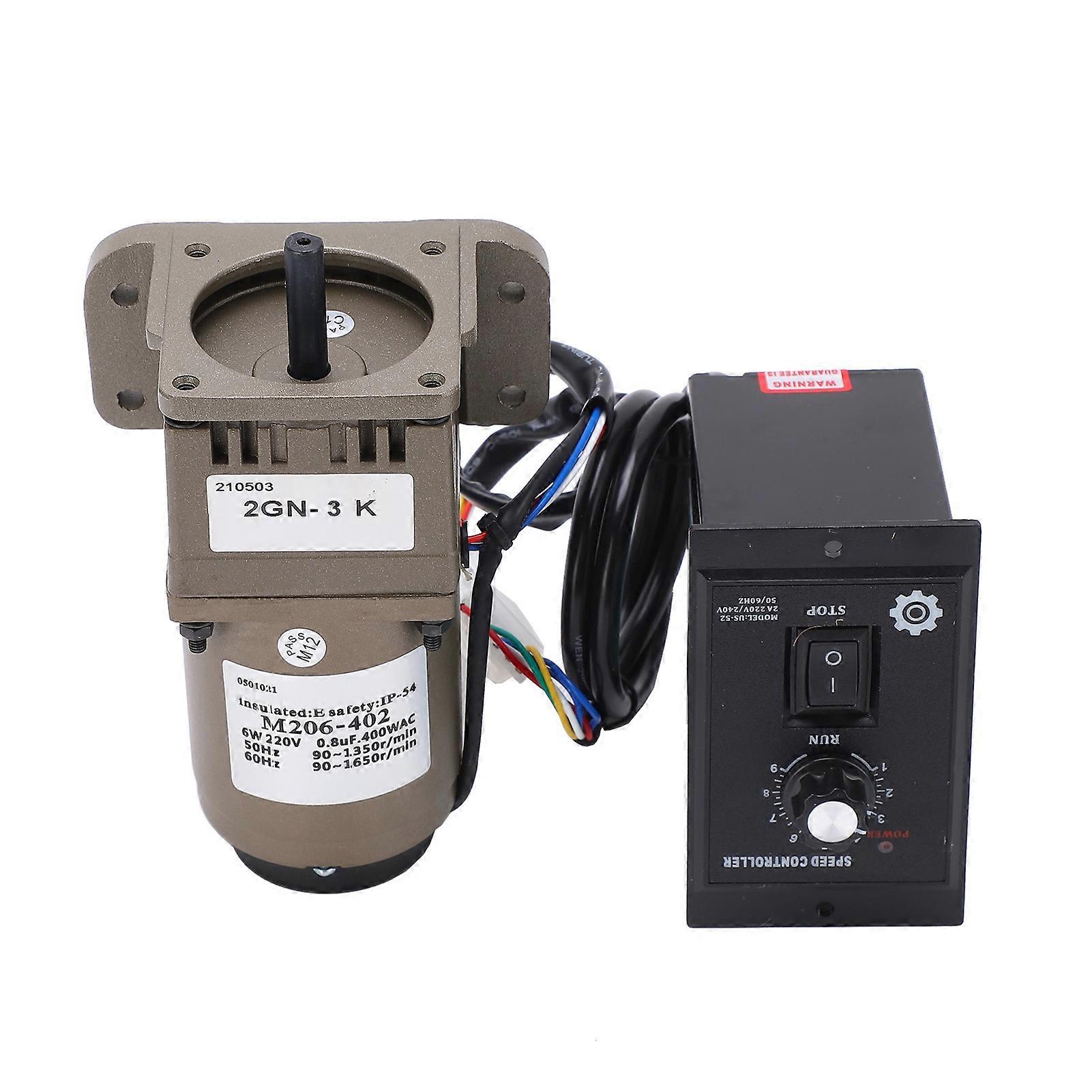 AC 6W Single Phase Asynchronous Gear Motor Deceleration Adjustable Speed (3K)