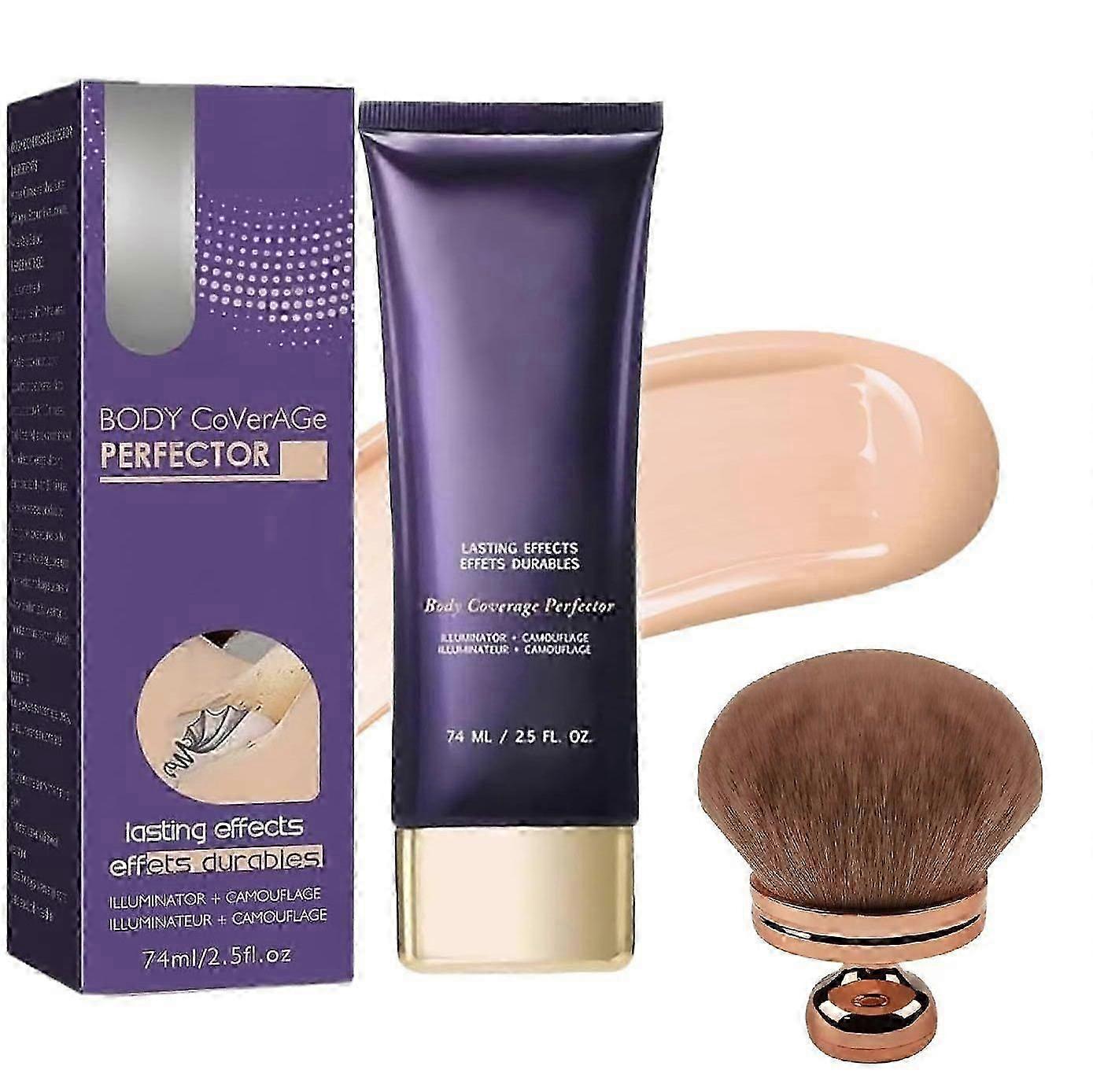 Suitable for Full Coverage Waterproof Concealer Cream with Large Brush, Tattoo Cover Up, No Transfer-jc