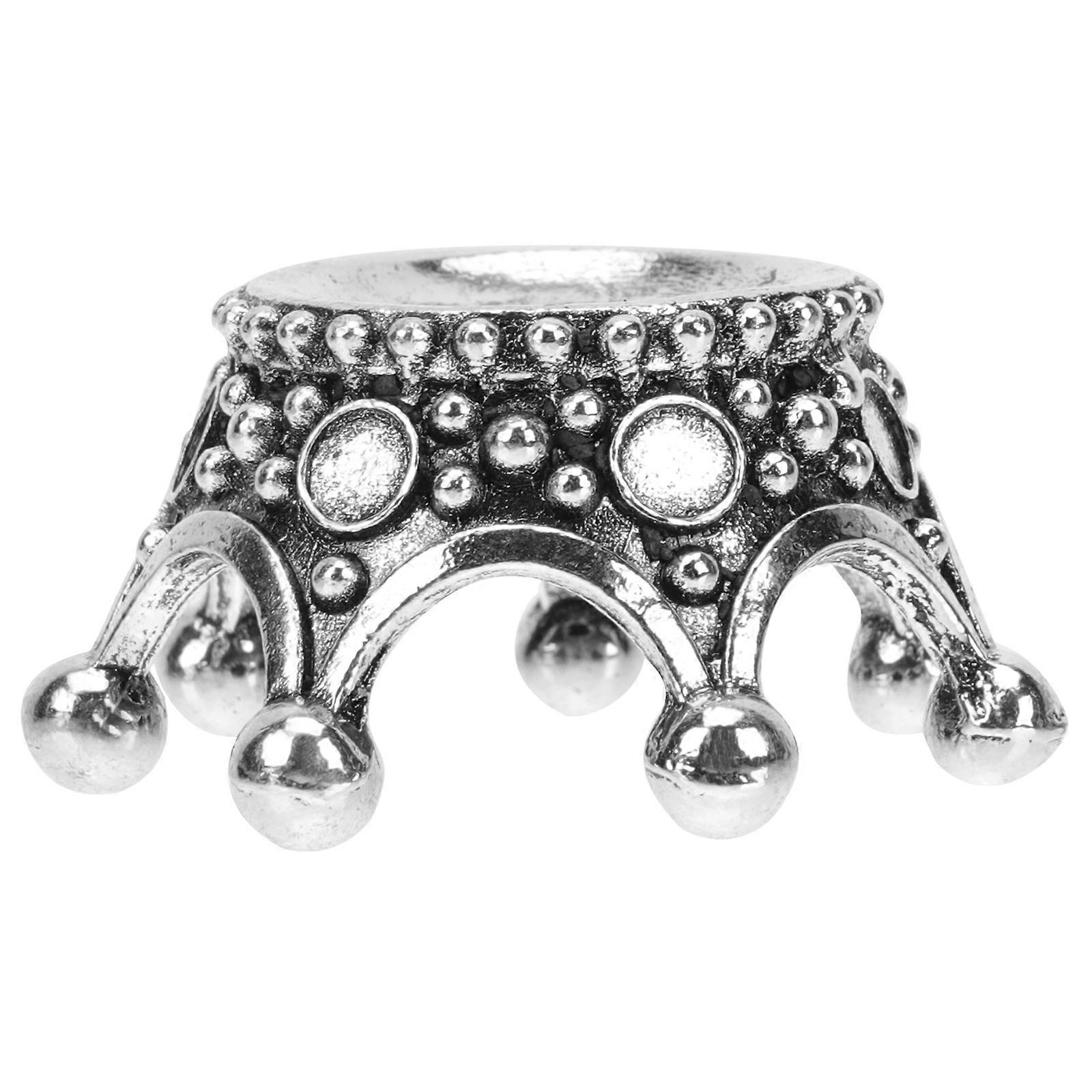 Alloy Crown Shape Base for Crystal Ball Display and Crafts Decor Grey MultiFunctional 1Pc
