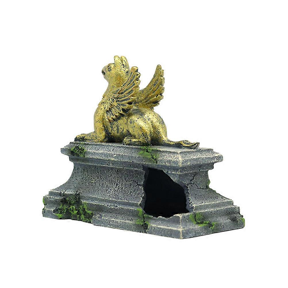 Artificial Rock Decoration Fish Tank Ornament 12X15.5Cm Dark Grey Stone Shape 1Pack