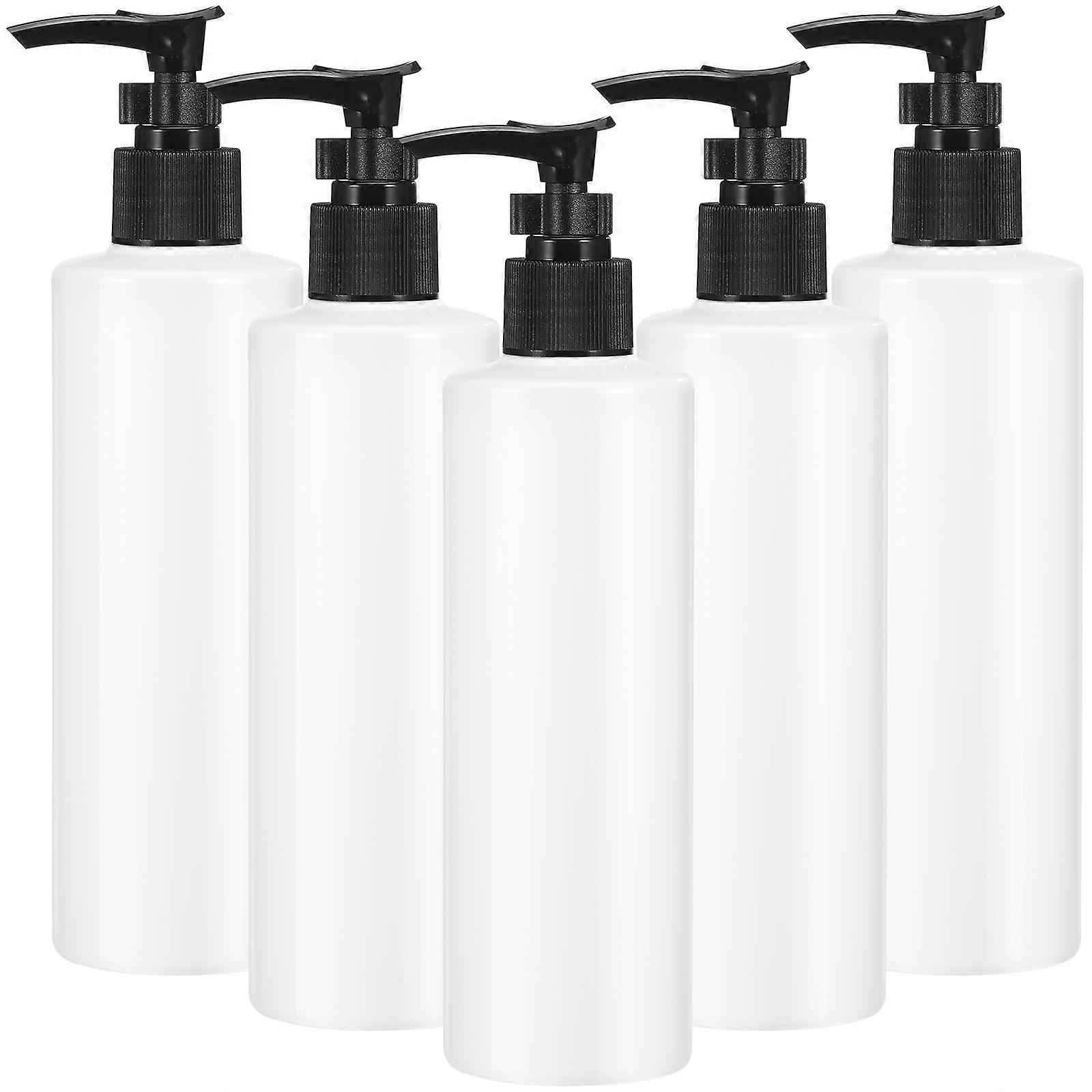 5pcs Refillable Pump Bottles for Shampoo, Lotion & Liquid Soap – Portable Travel Dispensers for Toiletries, Camping & Trips – Stylish Design, Random