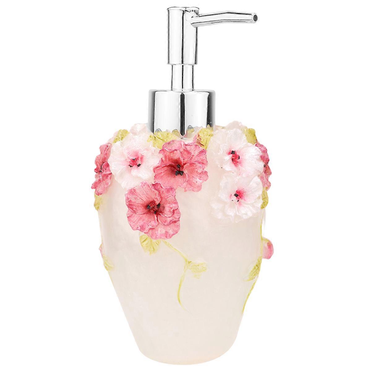 Hand Soap Container With Pump Dispenser Feature In Floral Shape 300ML Design For Travel And Bathroom 1Set