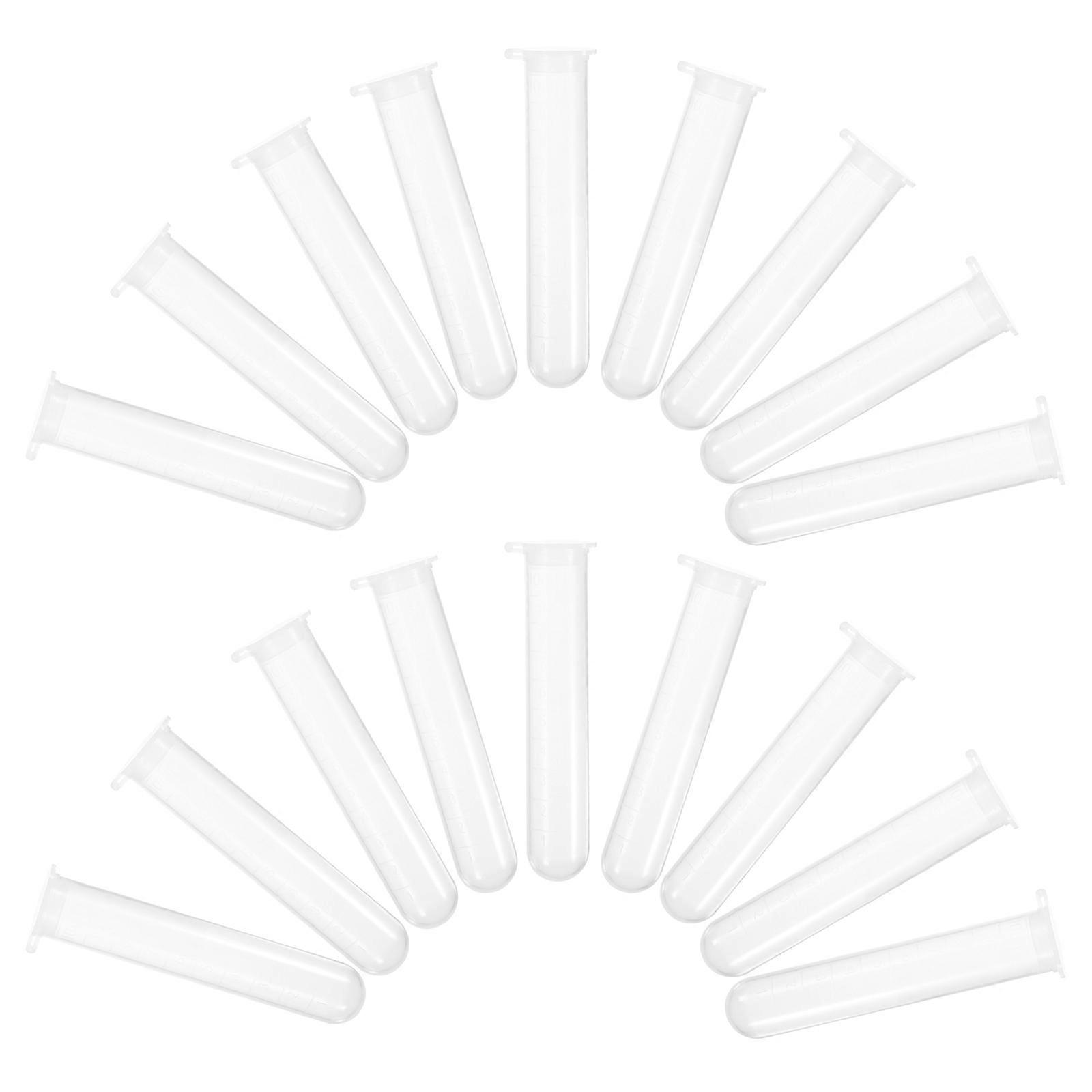 50Pcs Sample Testing Tubes for Scientists and Researchers Lightweight Transparent Plastic with Cap
