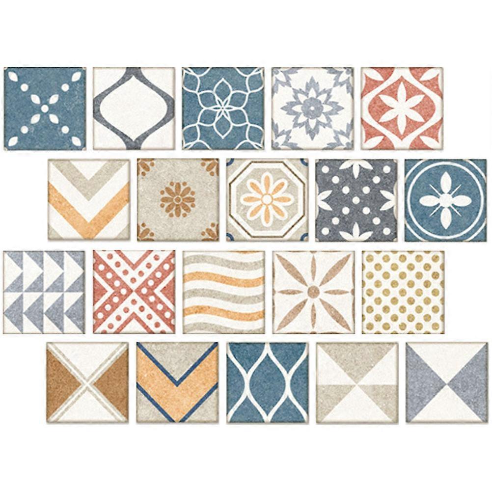 20Pcs Kitchen Tile Stickers Self-adhesive Removable Waterproof Wall Decals for Homeowners in Assorted Color