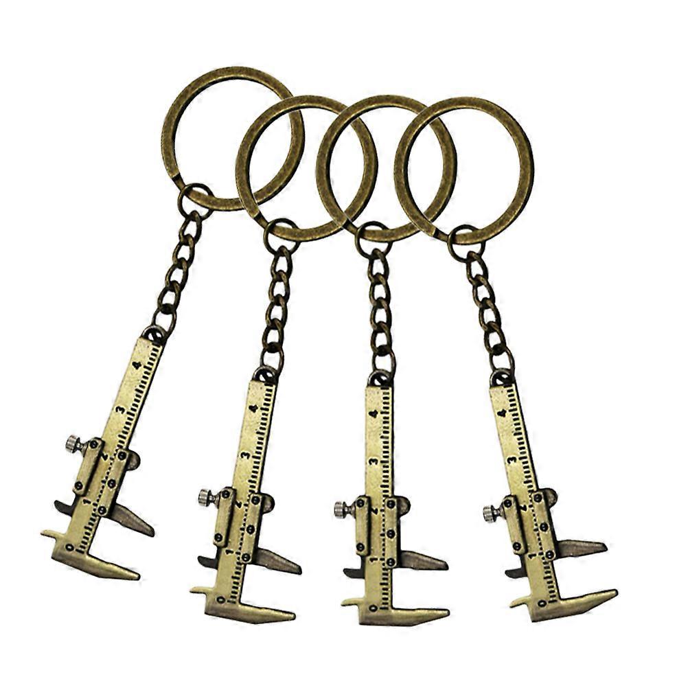 4 pcs Mini Vernier Caliper Keychain Portable Keychain Pendant