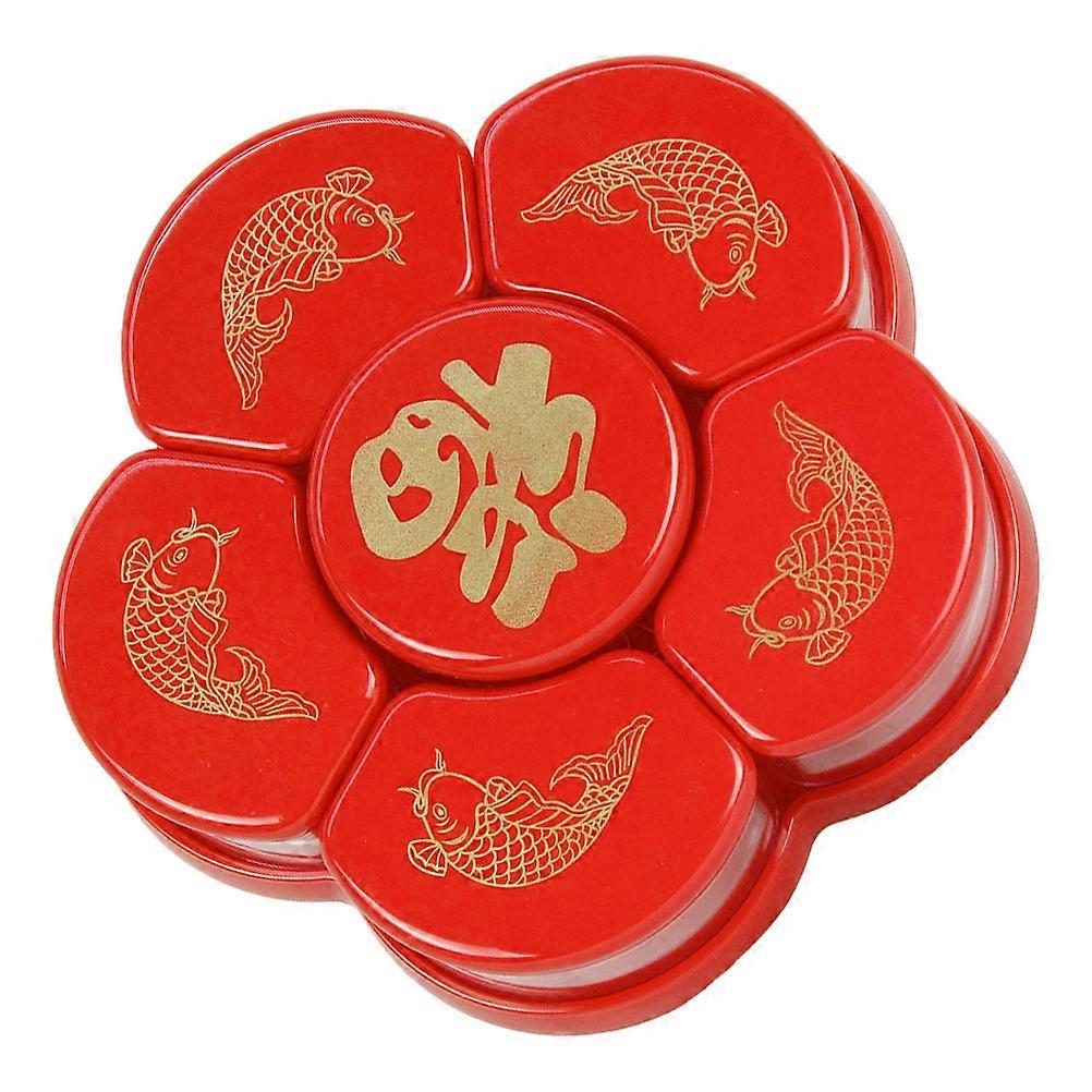 Snack Tray With Lid Chinese Style Food Storage For Adults 11.7X11.7X3.7In Square Shape 1 Set