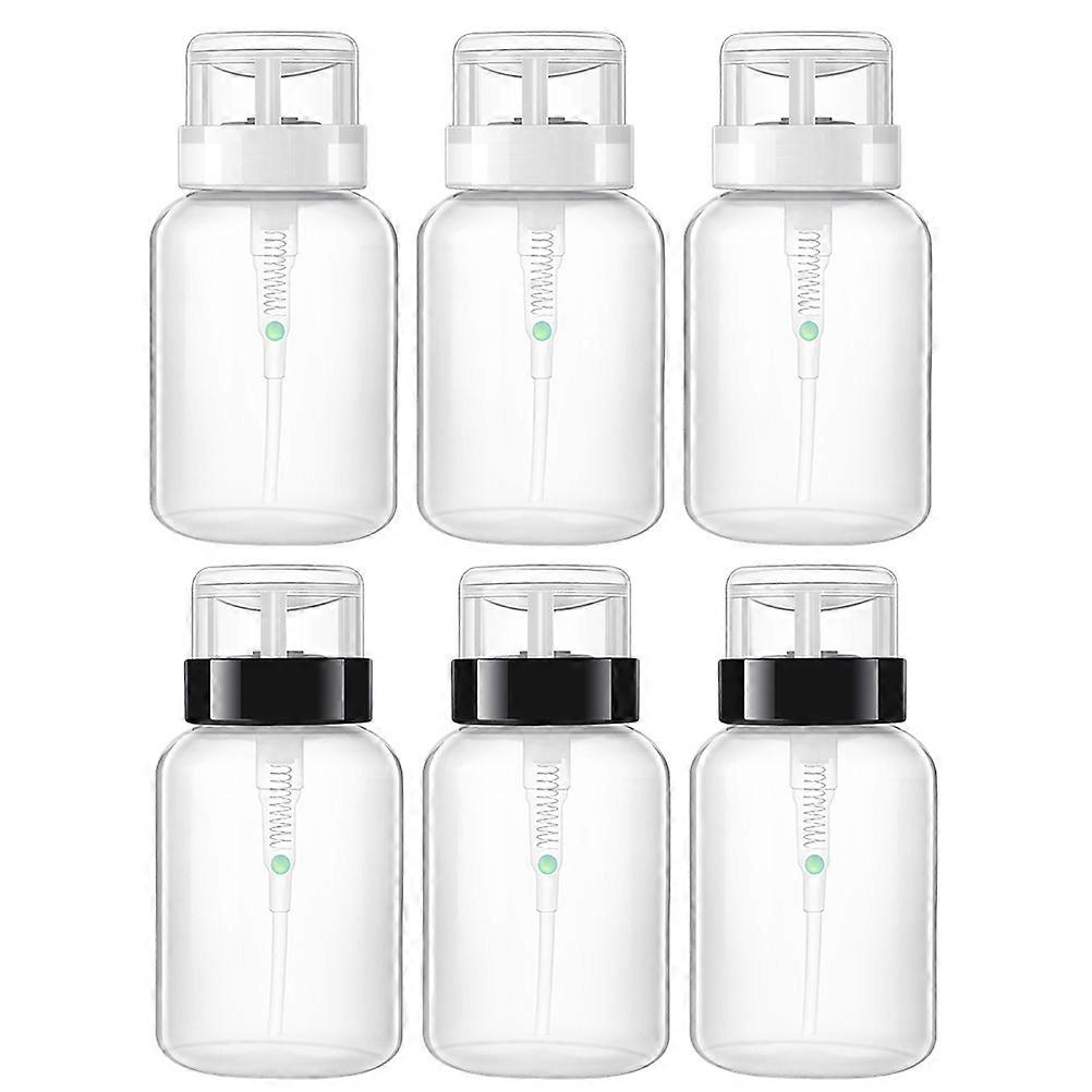 Portable Refillable Nail Polish Remover Dispenser Bottle Transparent Plastic for Storage 6pcs