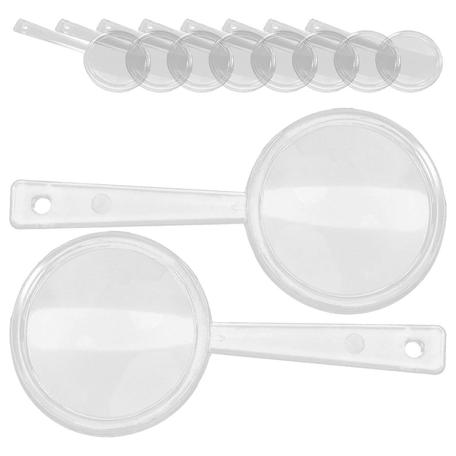 Reading Magnifier For Seniors 20Pcs Transparent Handheld Magnifier For Outdoor Activities Simple Design Sturdy Tool