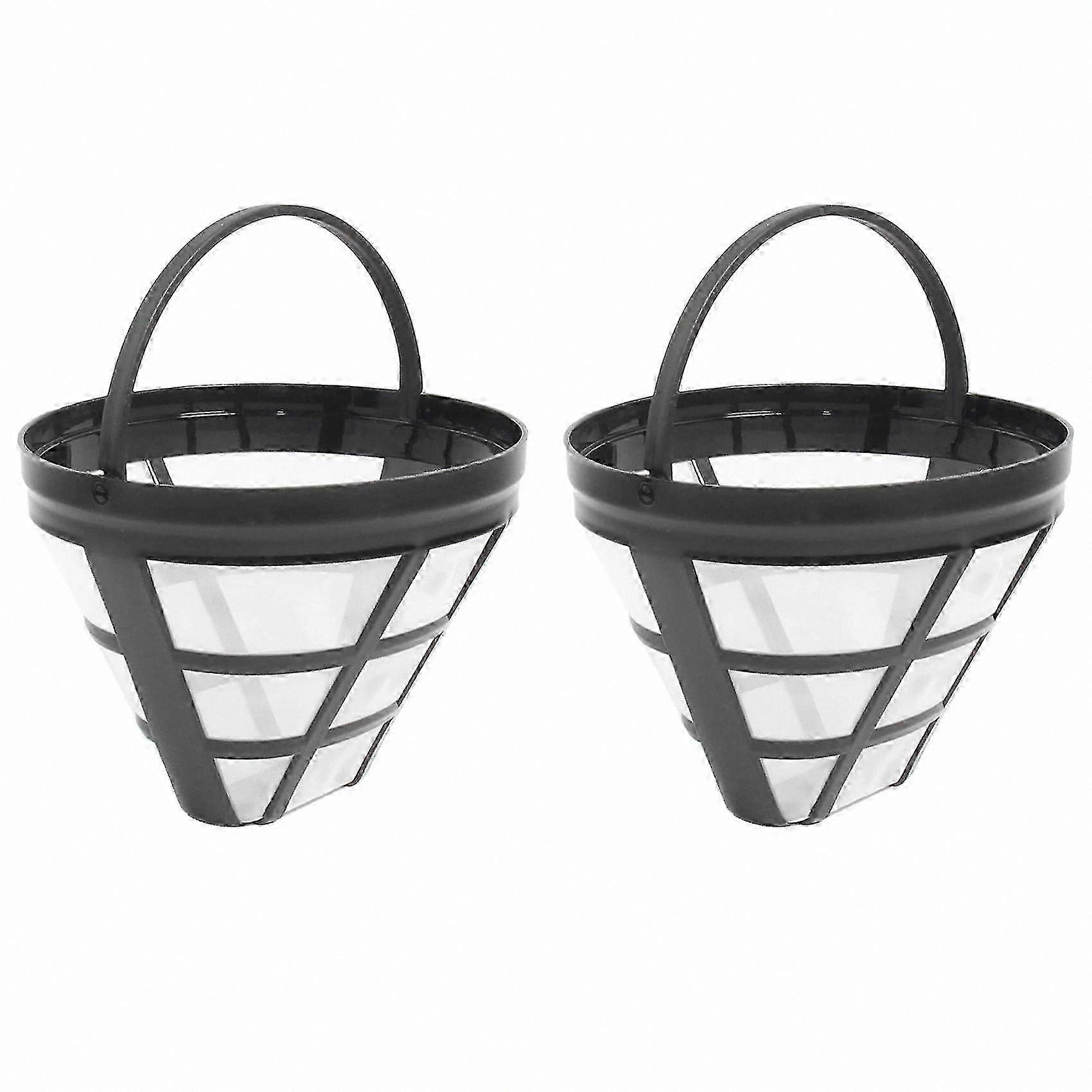 2-Pack Reusable Coffee Filters, Fits 8-12 Cup Drip Coffee Makers, Compatible with Most Basket Style Brewers