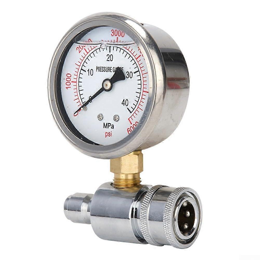Pressure Washer Gauge 6000 PSI, Quick Connect Socket, Hydraulic Gauge, Precision