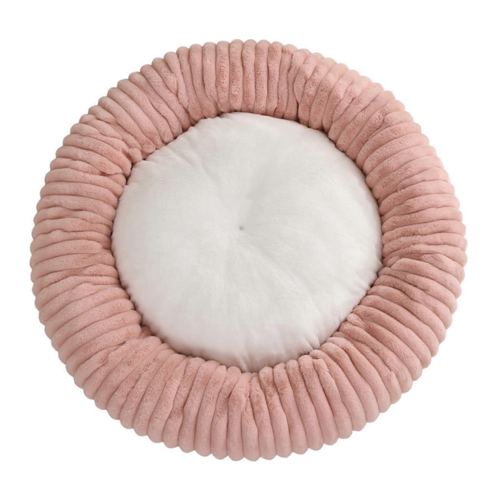 Dog Bed for Small, Medium, and Large Dogs, Washable Round Pet Cushion with Soft Padding, Non-Slip Base, Pink 40cm