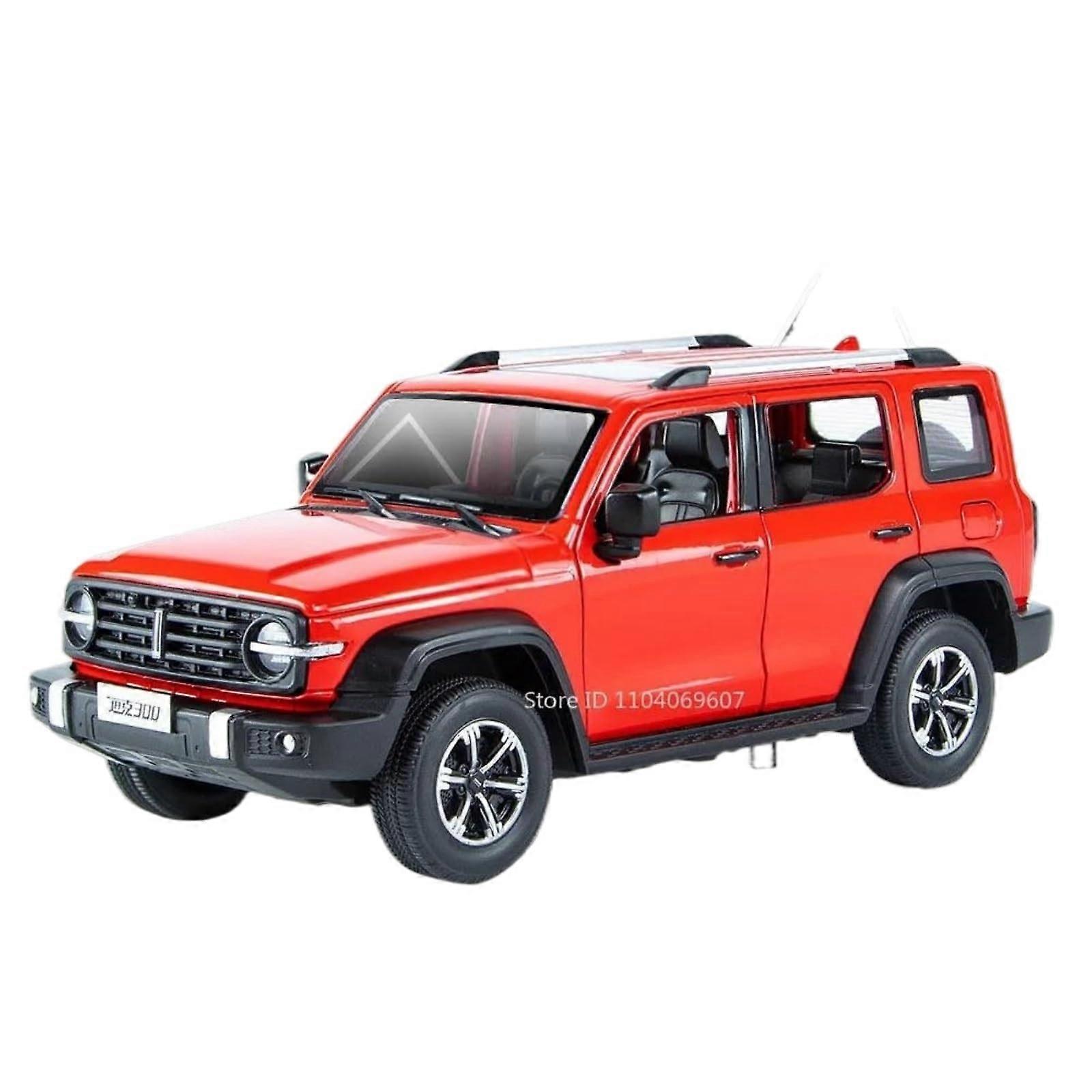 Model Car for Tank 500/300 1:24 Scale Alloy Die-Cast Off-Road Vehicle with Sound and Light Features, Red