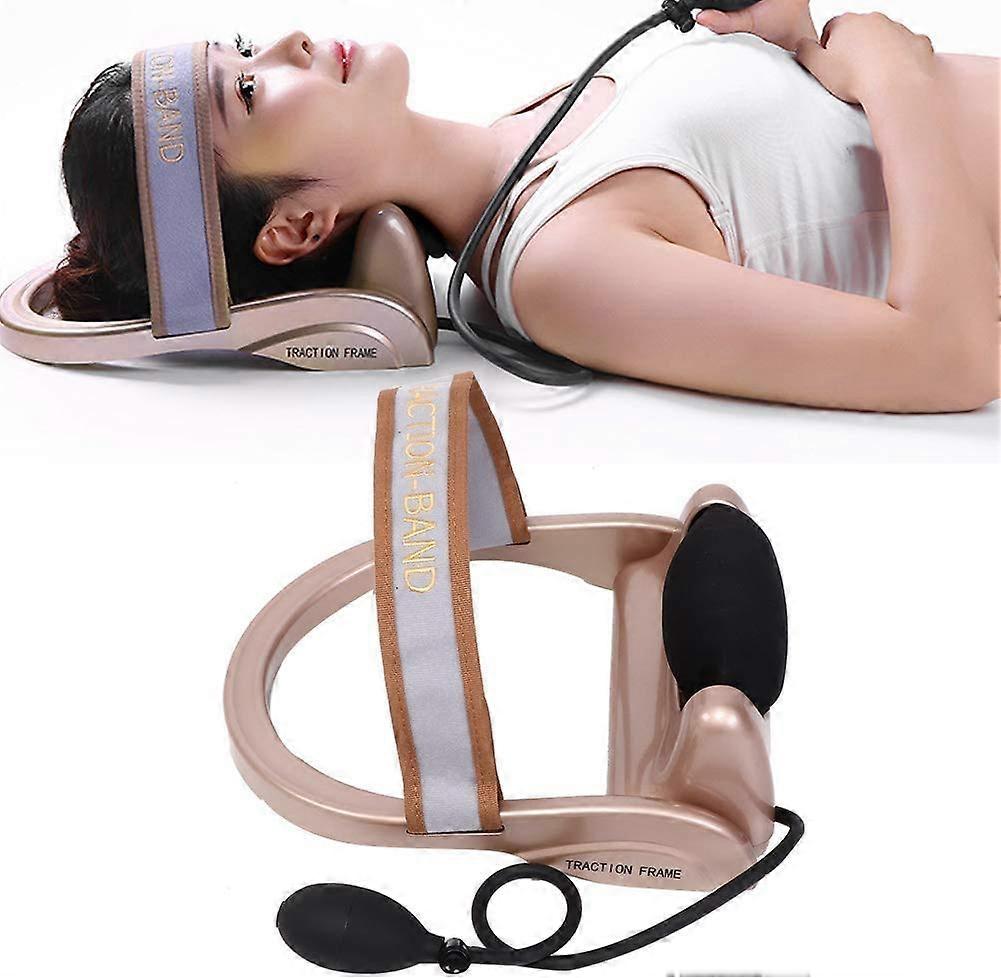 Inflatable Cervical Neck Traction Device for Spine Alignment and Pain Relief - Adjustable Size, Comfortable Material, Curvature Correction