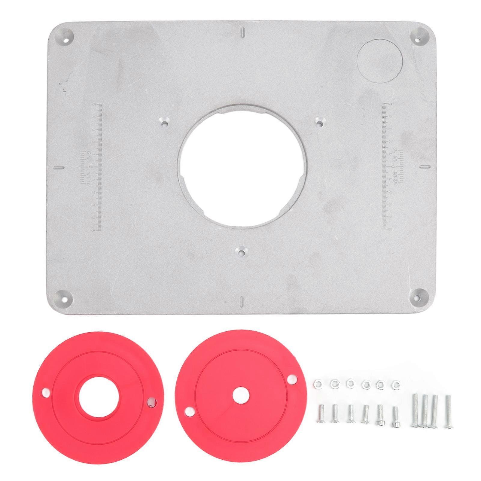4-21/32 Inch Aluminum Alloy Router Table Insert Plate with Router Insert Ring for Woodworking Benches