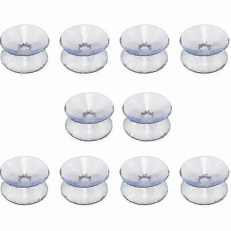 Double-sided Suction Cups for Glass Table Tops, 10 Pack Hookless Non-slip Cups for Mirrors and Multifunctional Use (20mm)