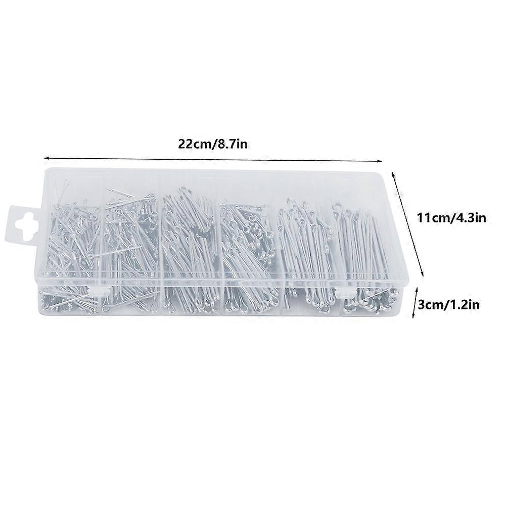 555pcs Iron Cotter Pin Assortment Kit with Case, Various Sizes