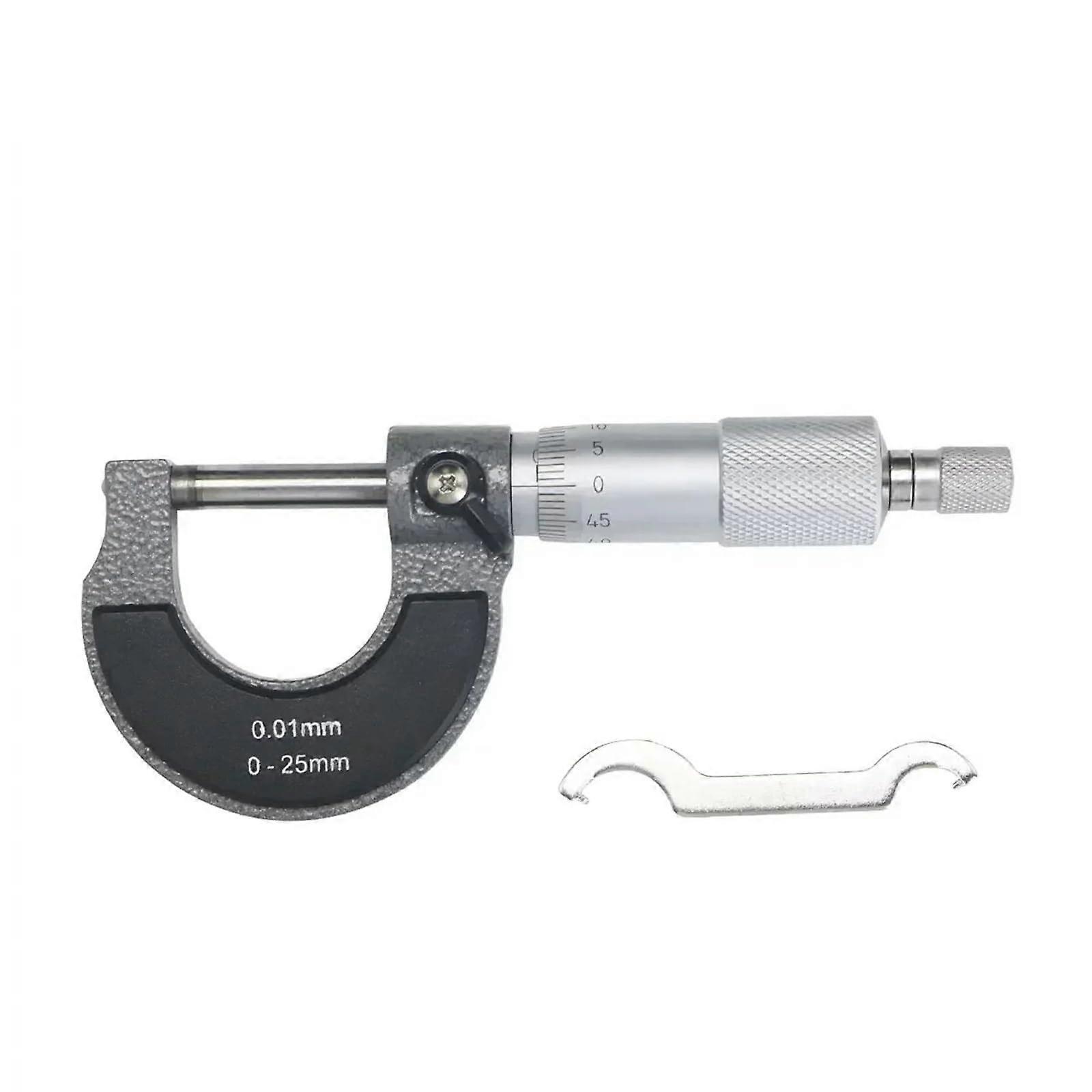 Outside Micrometer 0-25mm Range, 0.01mm Resolution, 1 Pc Caliper Measuring Instrument