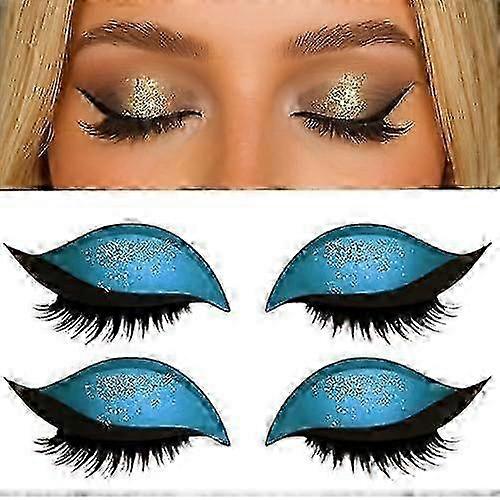 Eyeshadow And Lash Sticker  2-in-1 Reusable Eyeshadow Eyelash Makeup Stickers For All Eye ShapesBlue 2 Pairs Eye Eyelash Patch