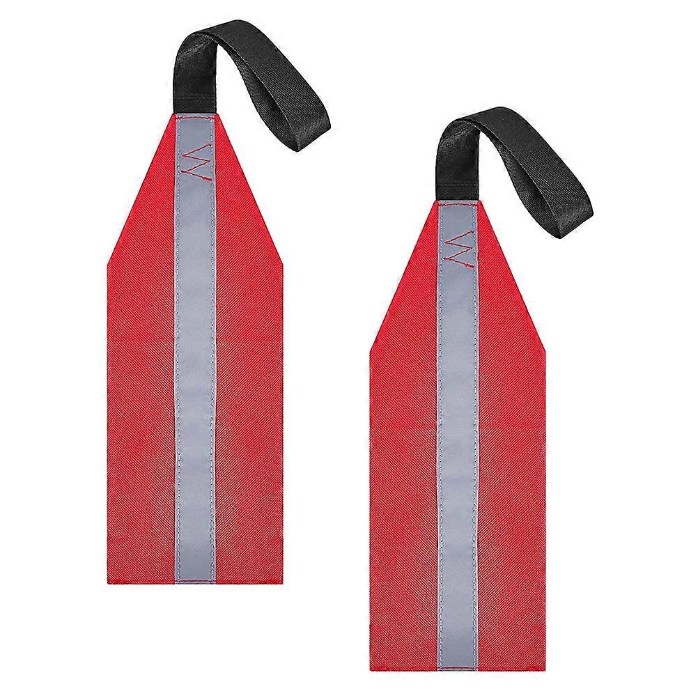 Red Kayak Safety Flag Made of Durable Oxford Cloth for Outdoor Use with Simple Installation 2 Pieces