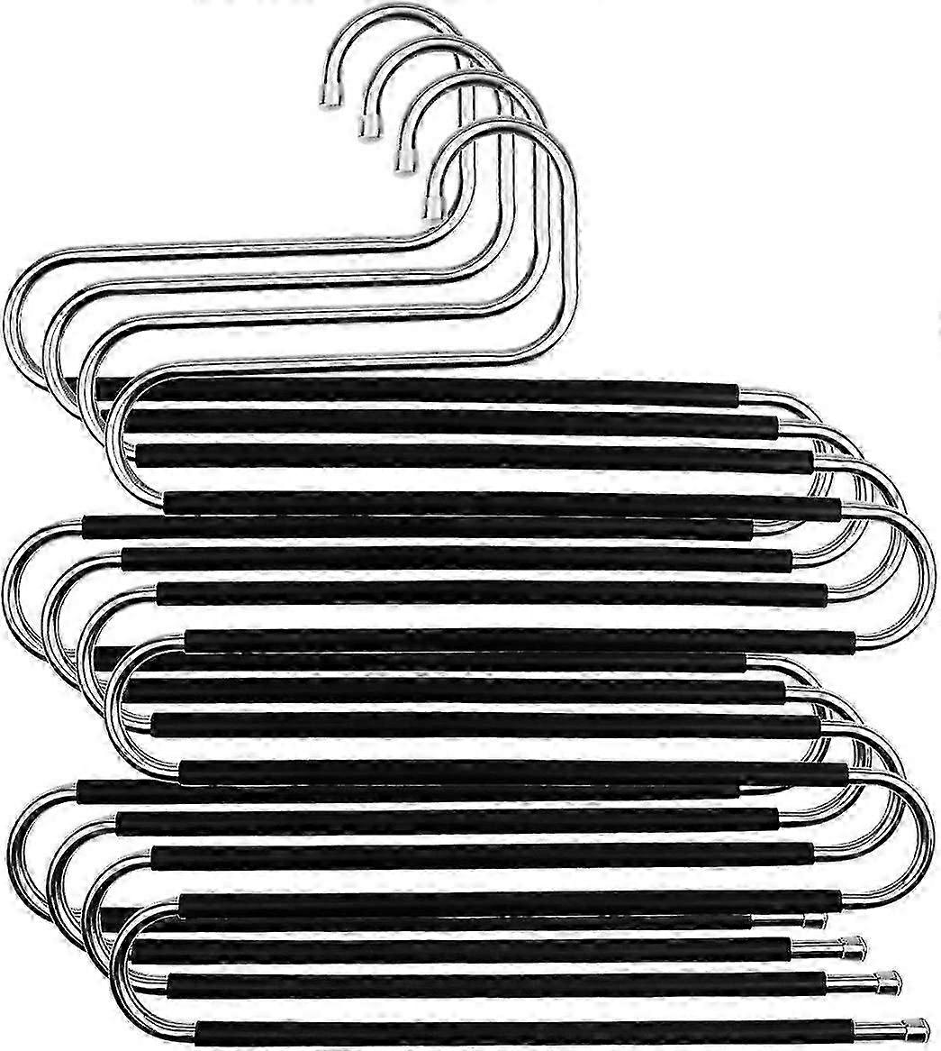 4 Pieces Multi-purpose Trouser Rack Hangers Multiple Trouser Hangers Non-slip Stainless Steel Trouser Hangers For Trousers Jeans S SZRH A-DS