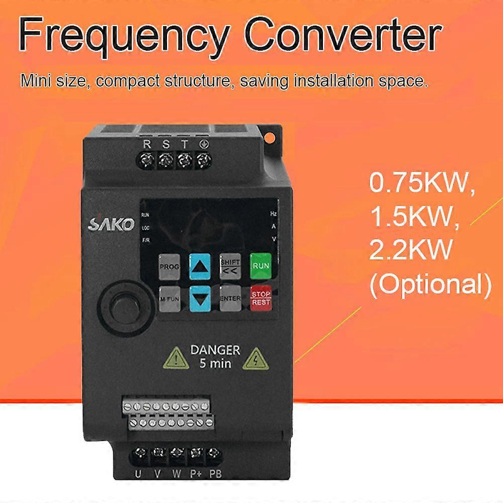 Single Phase AC220V Vector Inverter VFD Variable Frequency Converter for Stepless Motor Speed Control