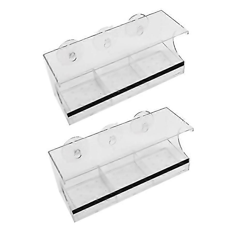 For 2pcs Window Birds Feeder Outdoor Transparent Window Bird Feeder