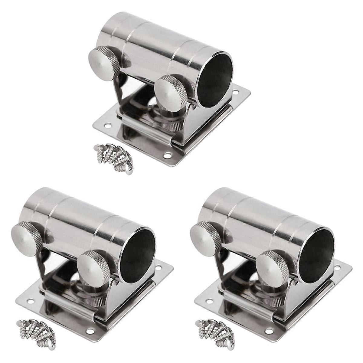 3X Fishing Umbrella Base Stand, Adjustable Stainless Steel Umbrella Holder Bracket Stand Base for Fi