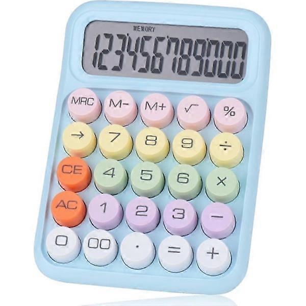 Mechanical Push Button Counter, Large Buttons Easy to Press, Colorful Candy Counter, Automatic Sleep, With Battery (Blue)